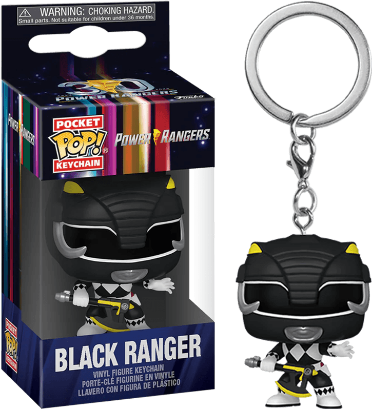 FUN72149 Power Rangers 30th Anniversary - Black Ranger Pop! Keychain - Funko - Titan Pop Culture