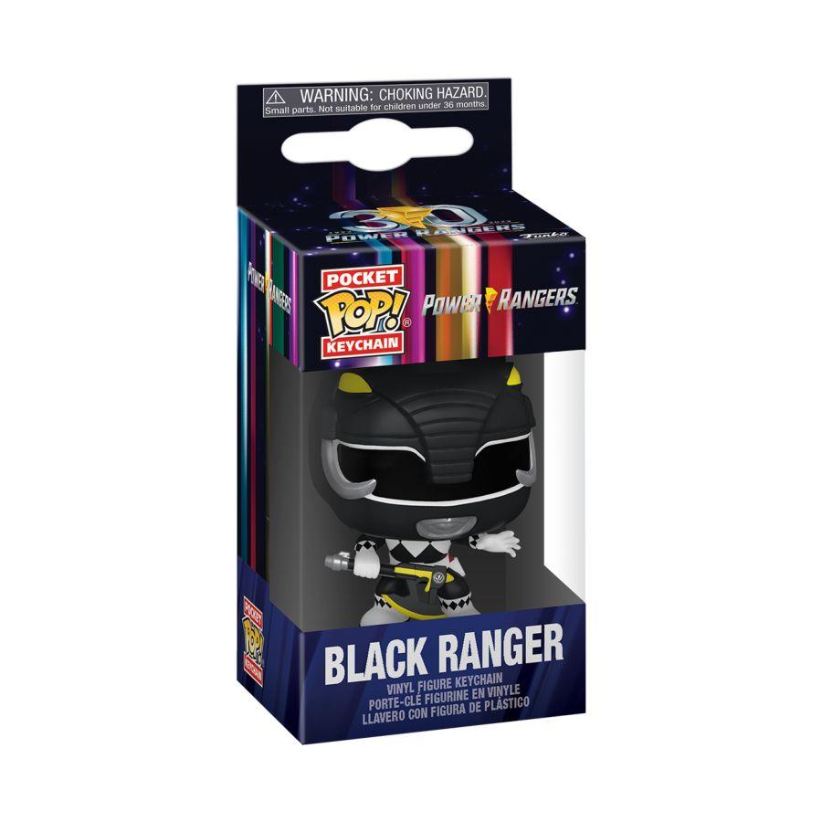 FUN72149 Power Rangers 30th Anniversary - Black Ranger Pop! Keychain - Funko - Titan Pop Culture