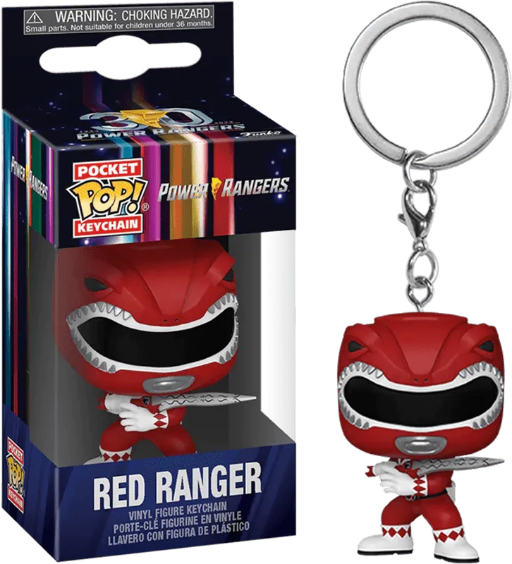 FUN72152 Power Rangers 30th Anniversary - Red Ranger Pop! Keychain - Funko TBA - Titan Pop Culture