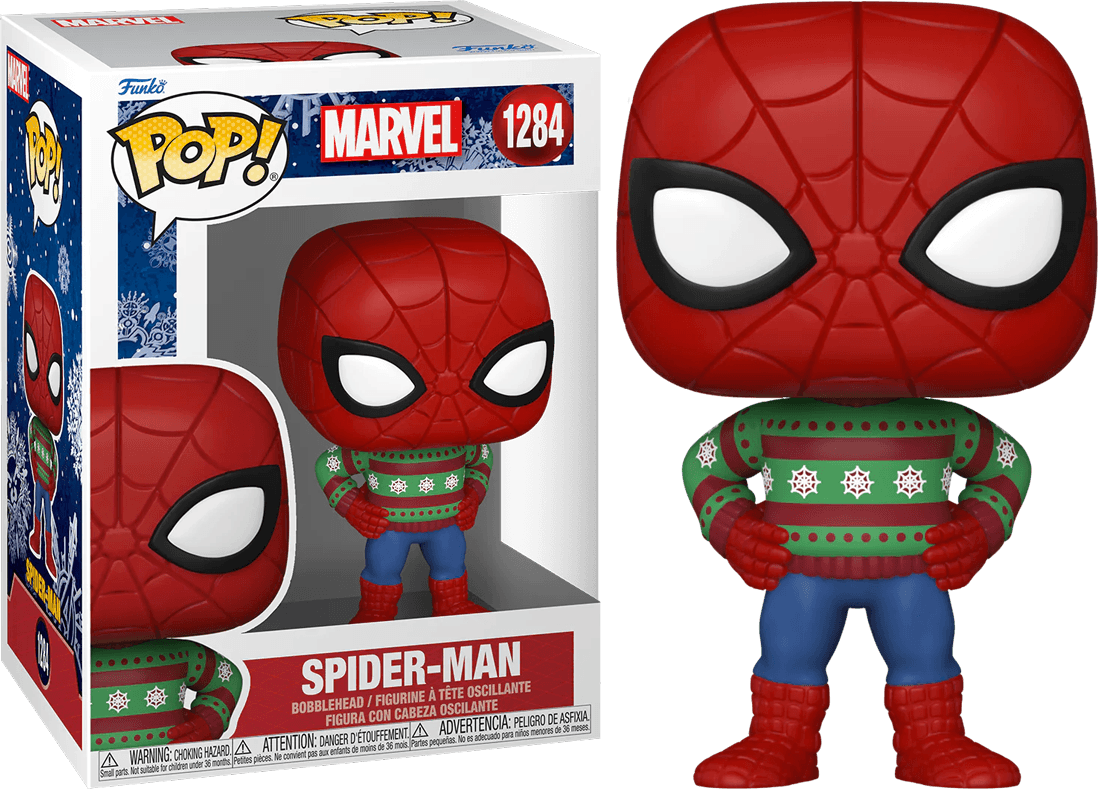 FUN72190 Marvel Comics - Spider-Man Holiday Sweater Pop! Vinyl - Funko - Titan Pop Culture