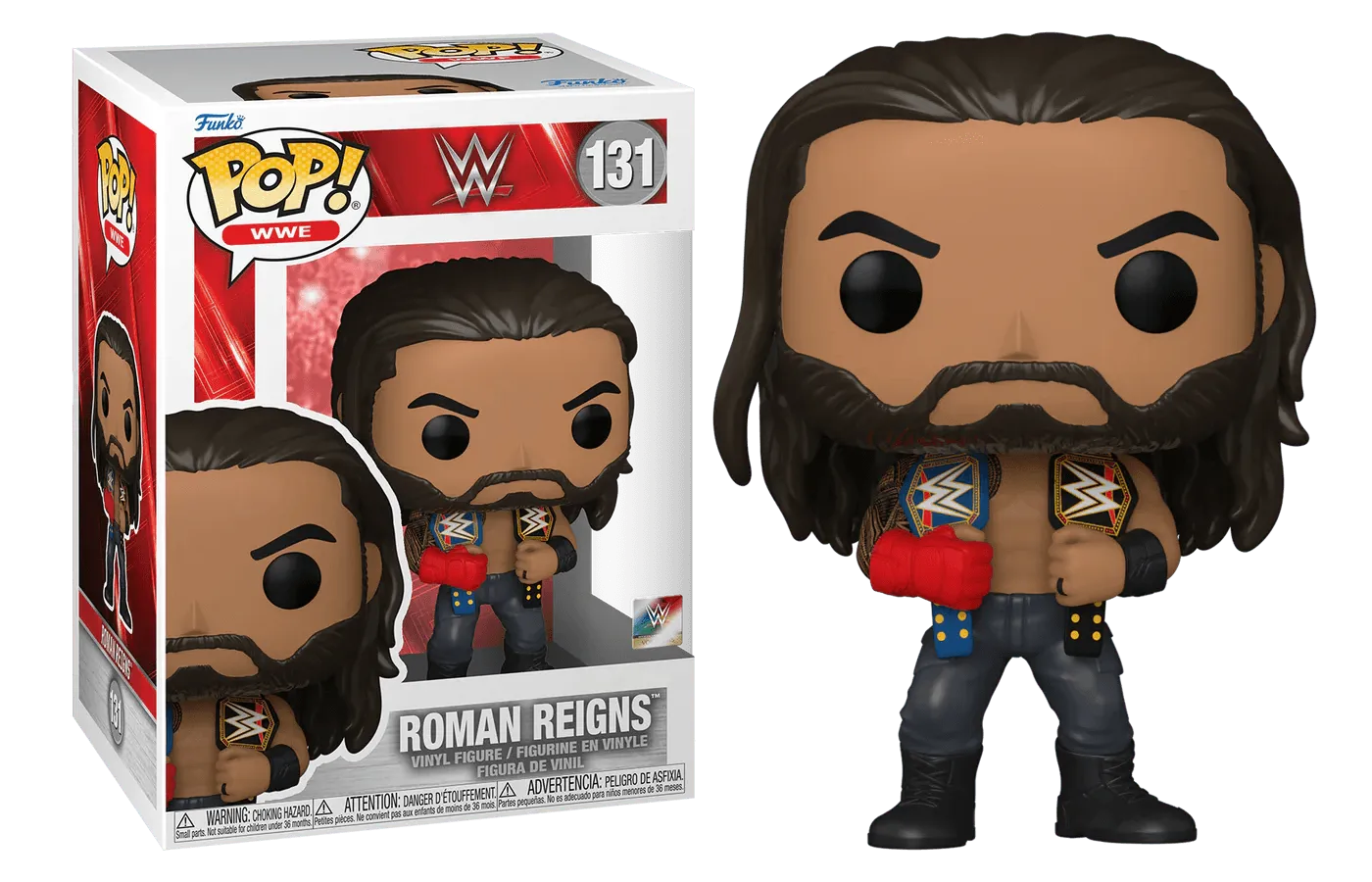 FUN72233 WWE - Roman Reigns with Belts Pop! Vinyl - Funko - Titan Pop Culture