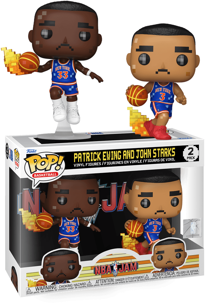 FUN72285 NBA JAM: Knicks - Patrick Ewing & John Starks 8-Bit Pop! Vinyl 2-Pack - Funko - Titan Pop Culture