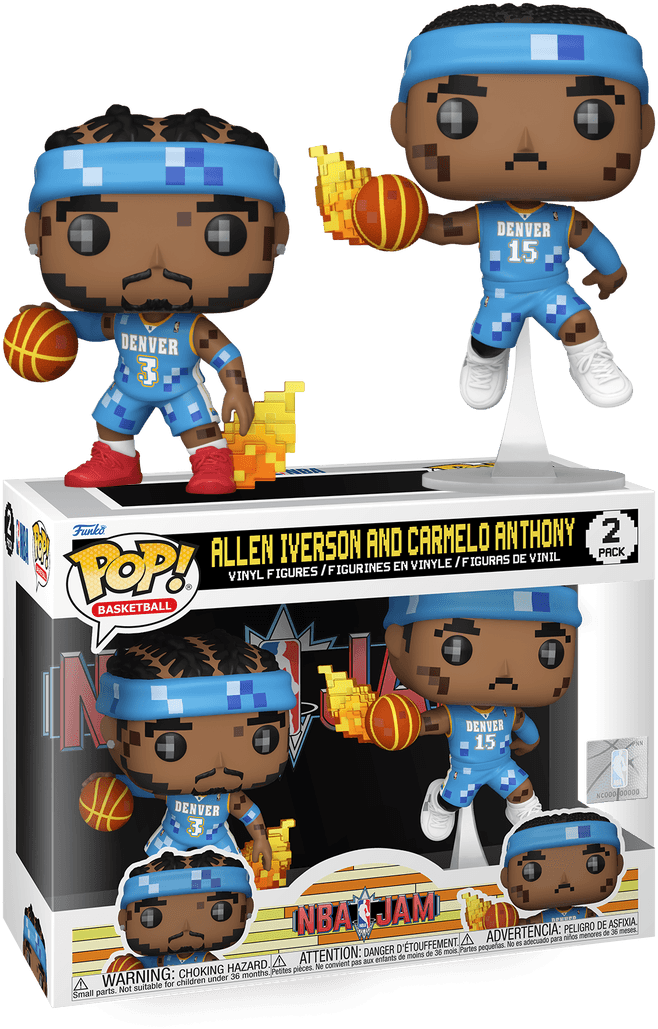 FUN72286 NBA Basketball: Jam - Allen Iverson & Carmelo Anthony 8-Bit Pop! Vinyl 2-Pack - Funko - Titan Pop Culture