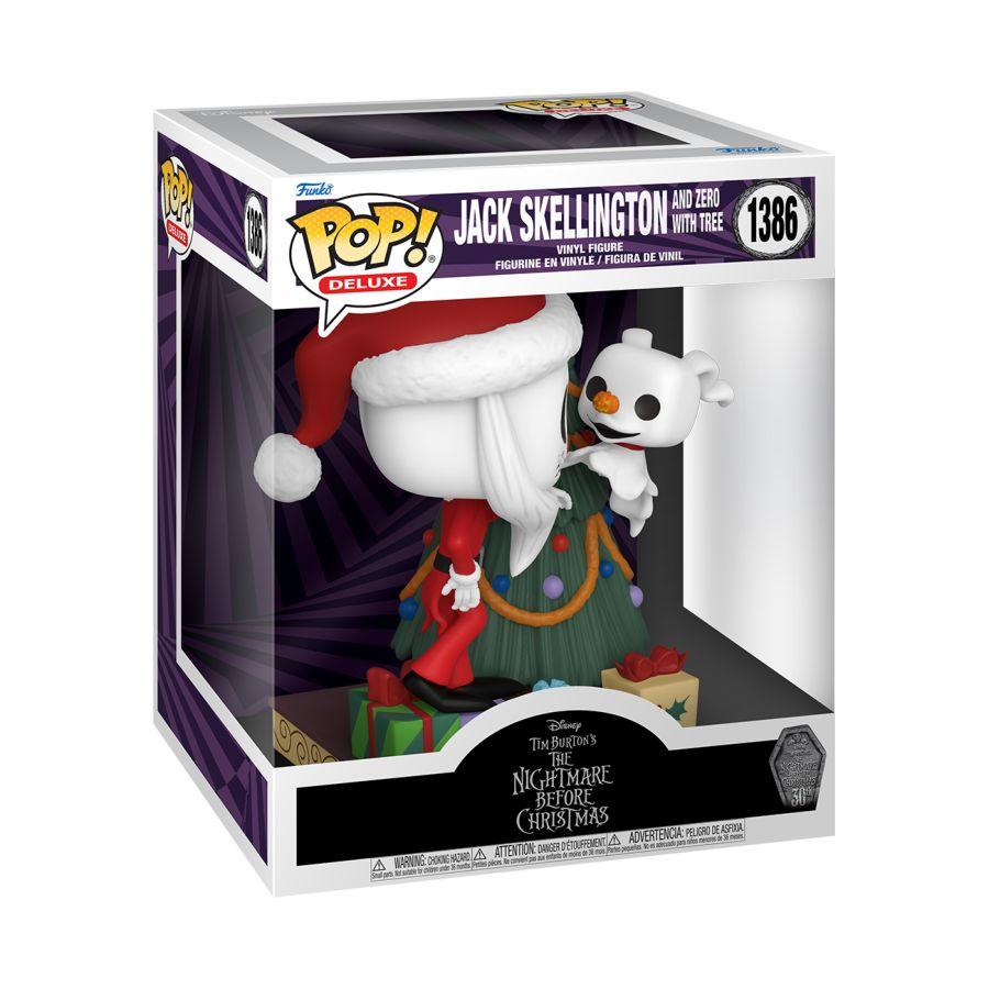 FUN72382 The Nightmare Before Christmas 30th Anniversary - Jack & Zero with Christmas Tree Pop! Deluxe - Funko - Titan Pop Culture