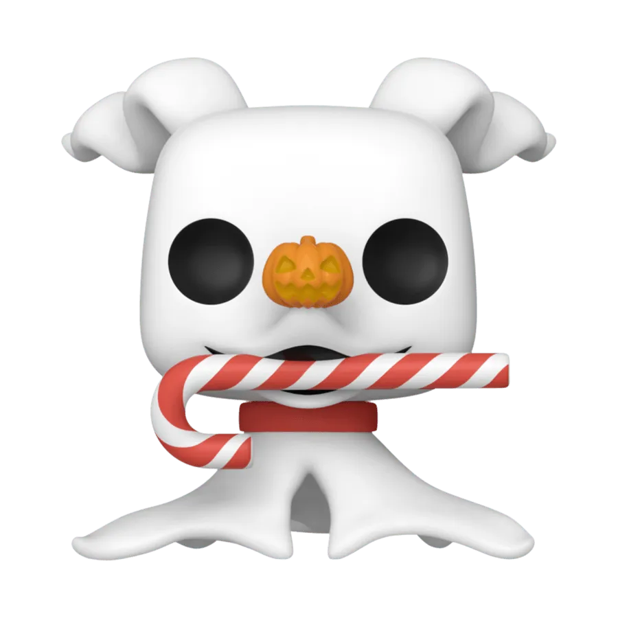 FUN72387 The Nightmare Before Christmas 30th Anniversary - Zero with Candy Cane Pop! Vinyl - Funko - Titan Pop Culture