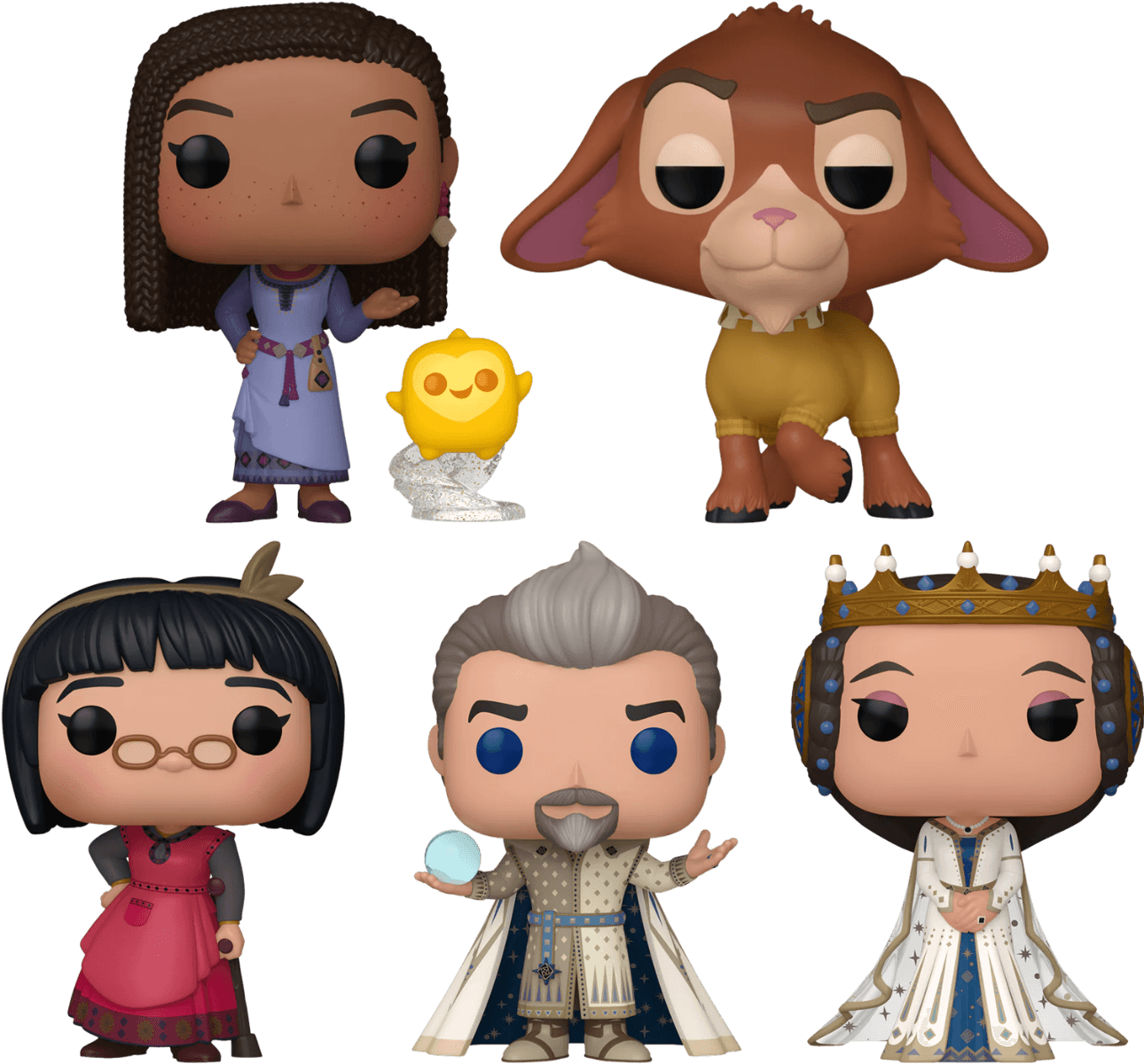 FUN72421 + FUN72422 + FUN72423 + FUN72420 + FUN74417 Wish (2023) - Royal Enchantment Pop! Vinyl Bundle (Set of 5) - Funko - Titan Pop Culture