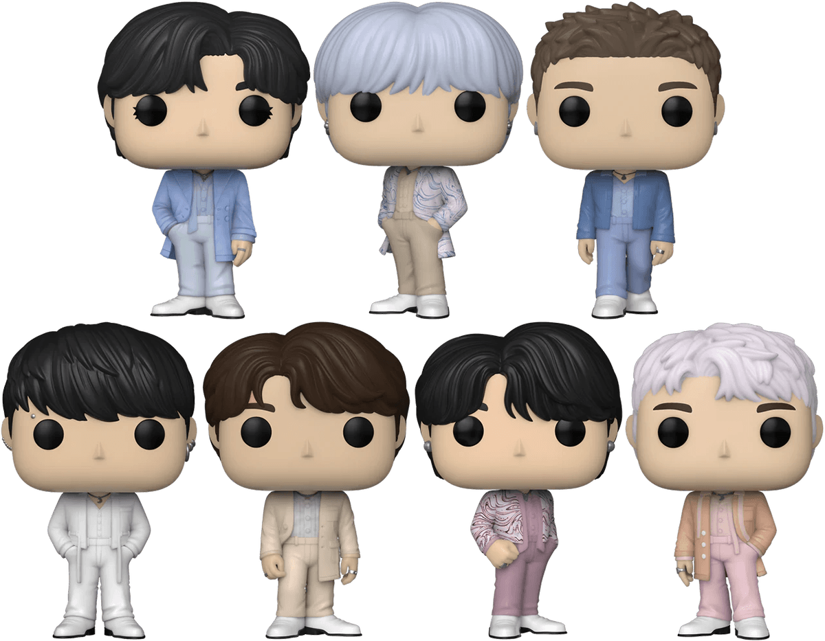 FUN72582 + FUN72581 + FUN72577 + FUN72576 + FUN72578 + FUN72579 + FUN72580 BTS - Yet to Come (The Most Beautiful Moment) Proof Pop! Vinyl Bundle (Set of 7) - Funko - Titan Pop Culture