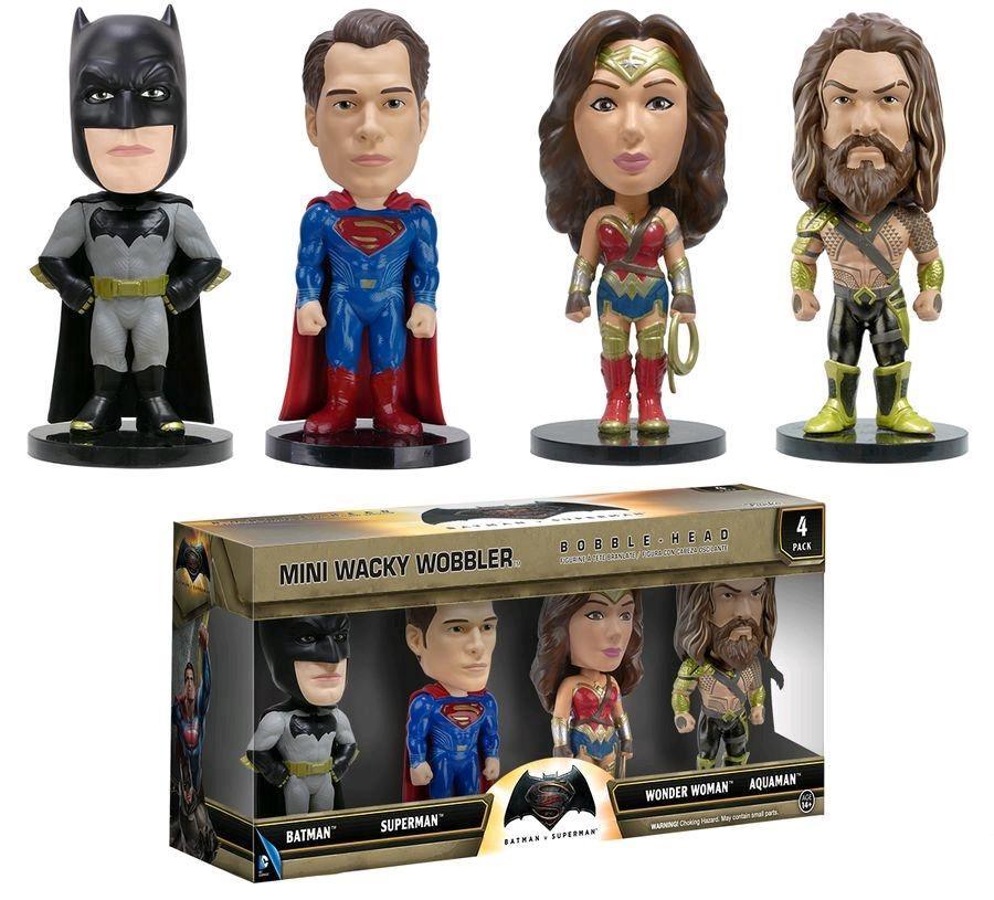 FUN7278 Batman v Superman: Dawn of Justice - Mini Wacky Wobbler 4 Pack - Funko - Titan Pop Culture