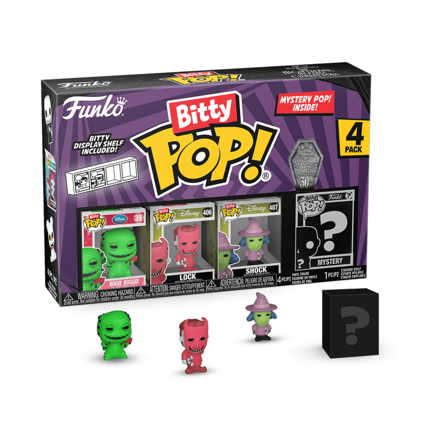 FUN73019 The Nightamre Before Christmas - Oogie Boogie Bitty Pop! 4-Pack - Funko TBA - Titan Pop Culture