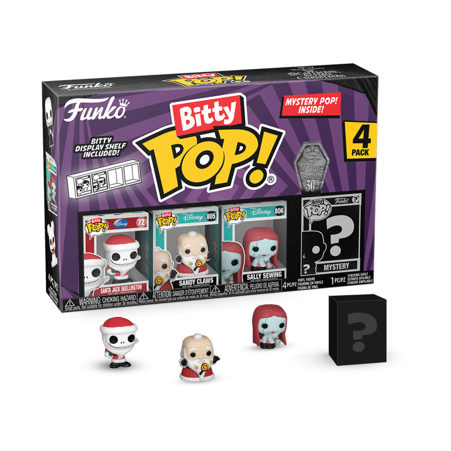 FUN73022 The Nightmare Before Christmas - Santa Jack Bitty Pop! 4-Pack - Funko TBA - Titan Pop Culture