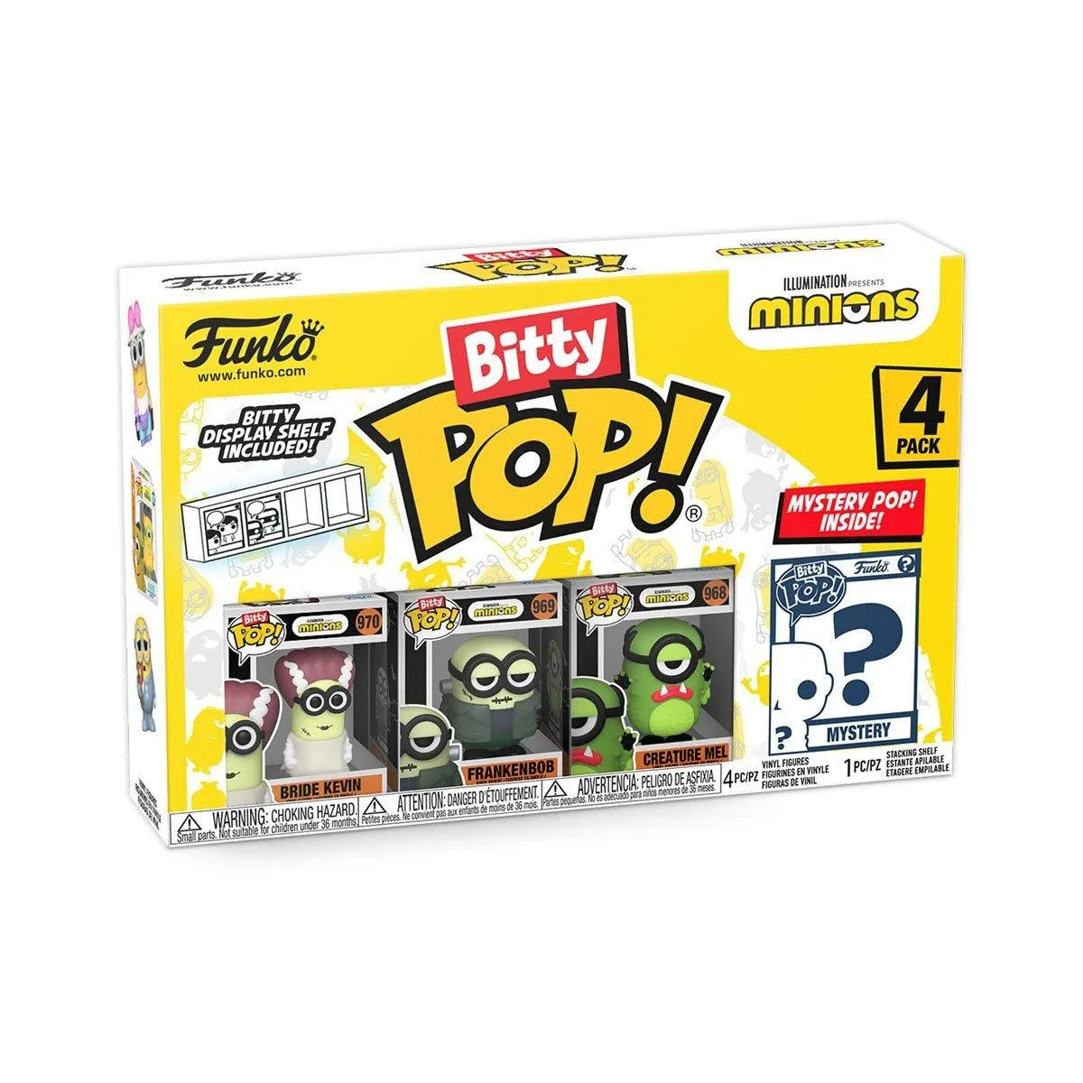 FUN73036 Minions - Frankenbob Bitty Pop! 4-Pack - Funko - Titan Pop Culture