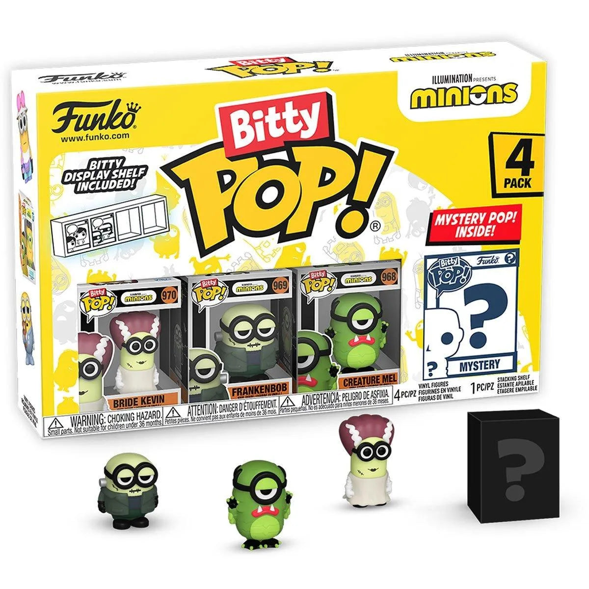 FUN73036 Minions - Frankenbob Bitty Pop! 4-Pack - Funko - Titan Pop Culture