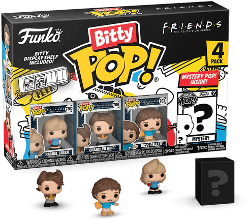 FUN73048 Friends - Rachel, Chandler, Ross & Mystery Bitty Pop! Vinyl Figure 4-Pack - Funko - Titan Pop Culture