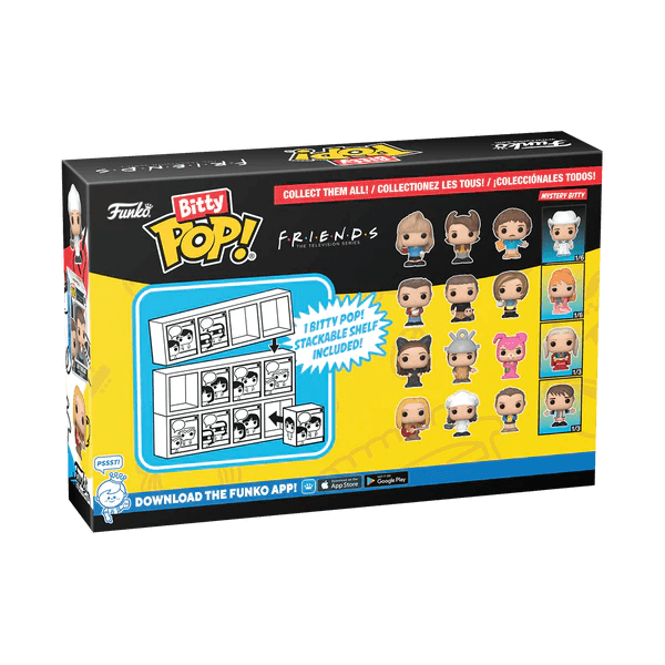 FUN73048 Friends - Rachel, Chandler, Ross & Mystery Bitty Pop! Vinyl Figure 4-Pack - Funko - Titan Pop Culture