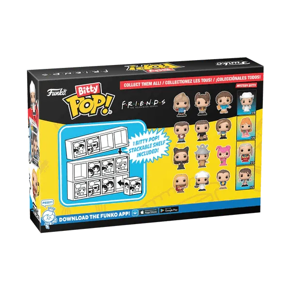 FUN73048 Friends - Rachel, Chandler, Ross & Mystery Bitty Pop! Vinyl Figure 4-Pack - Funko - Titan Pop Culture