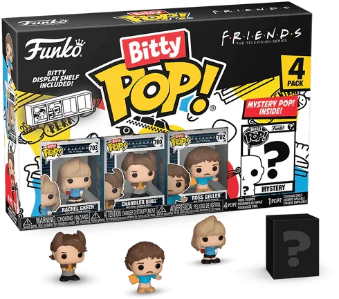 FUN73048 Friends - Rachel, Chandler, Ross & Mystery Bitty Pop! Vinyl Figure 4-Pack - Funko - Titan Pop Culture