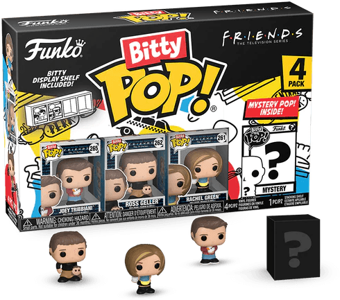 FUN73049 Friends - Joey, Ross, Rachel & Mystery Bitty Pop! Vinyl Figure 4-Pack - Funko TBA - Titan Pop Culture