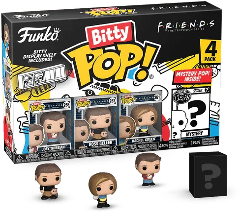 FUN73049 Friends - Joey, Ross, Rachel & Mystery Bitty Pop! Vinyl Figure 4-Pack - Funko TBA - Titan Pop Culture