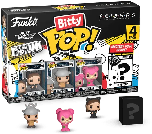 FUN73050 Friends - Monica, Ross, Chandler & Mystery Bitty Pop! Vinyl Figure 4-Pack - Funko - Titan Pop Culture