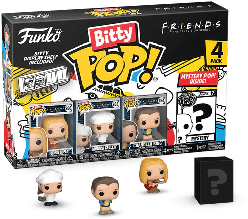 FUN73051 Friends - Phoebe, Monica, Chandler & Mystery Bitty Pop! Vinyl Figure 4-Pack - Funko TBA - Titan Pop Culture