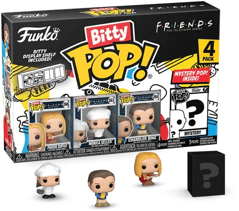 FUN73051 Friends - Phoebe, Monica, Chandler & Mystery Bitty Pop! Vinyl Figure 4-Pack - Funko TBA - Titan Pop Culture