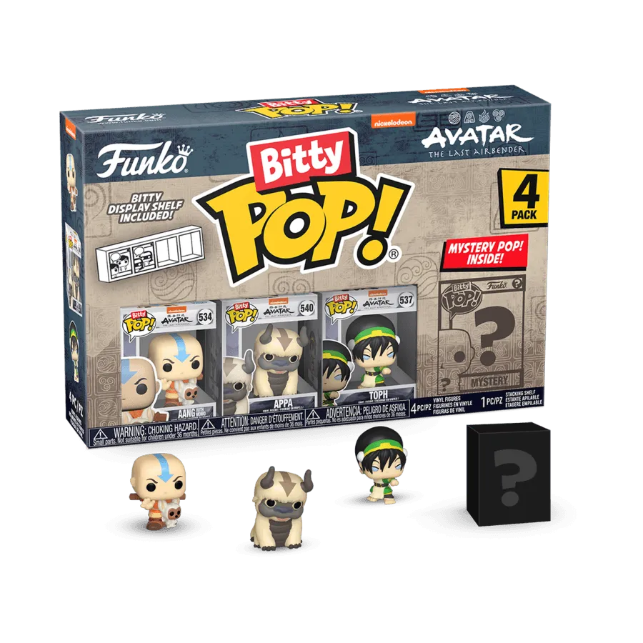 FUN73056 Avatar: the Last Airbender - Aang Bitty Pop! 4-Pack - Funko - Titan Pop Culture