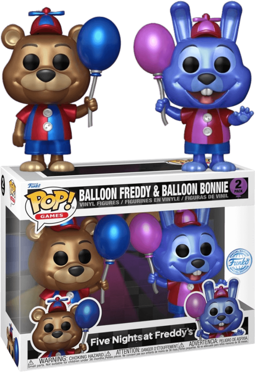 FUN73458 Five Nights At Freddy's - Bonnie & Freddy US Exclusive Metallic Pop! 2-Pack [RS] - Funko - Titan Pop Culture