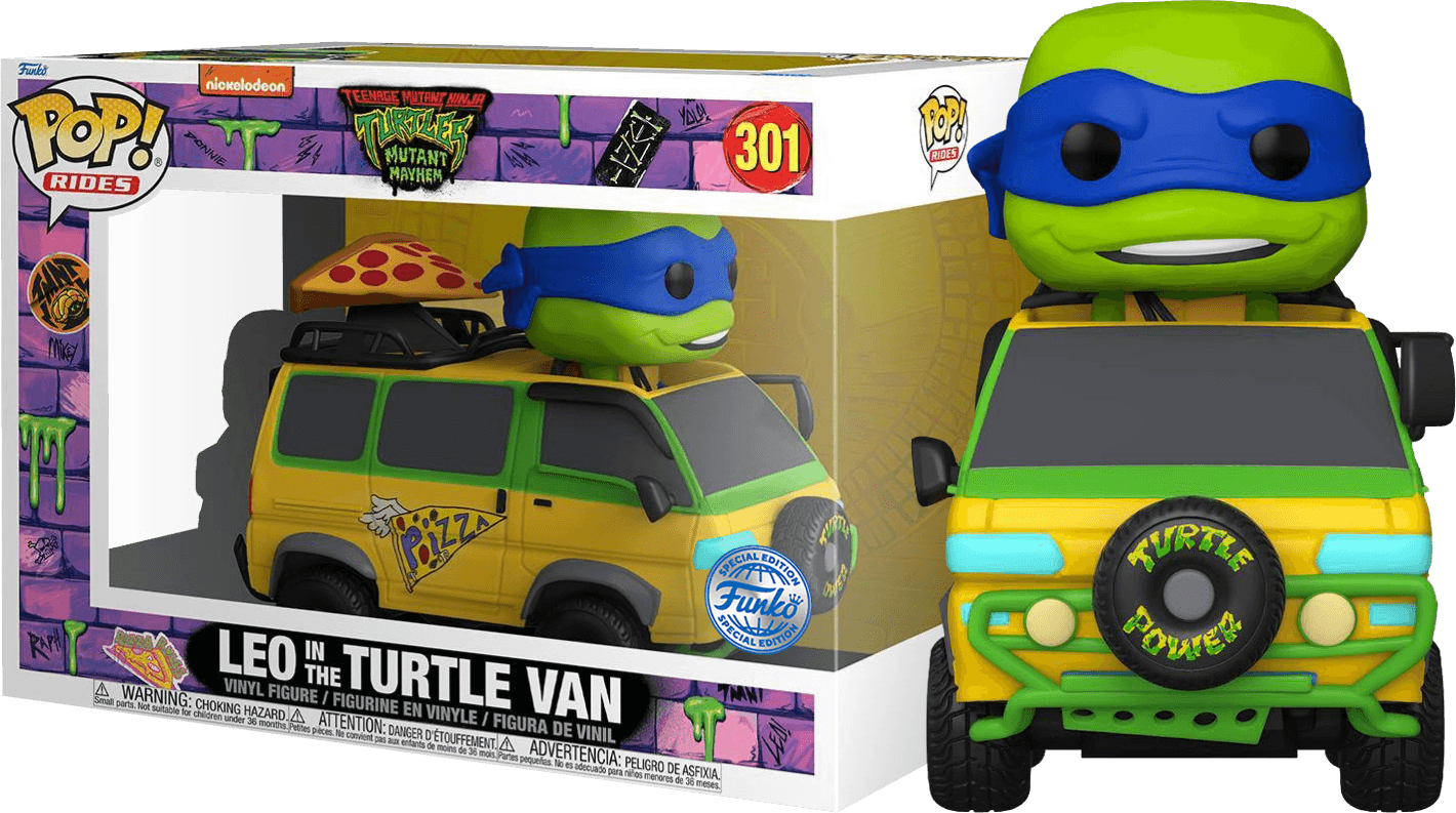 FUN73578 Teenage Mutant Ninja Turtles: Mutant Mayhem - Leonardo in Turtle Van US Exclusive Pop! Ride [RS] - Funko - Titan Pop Culture