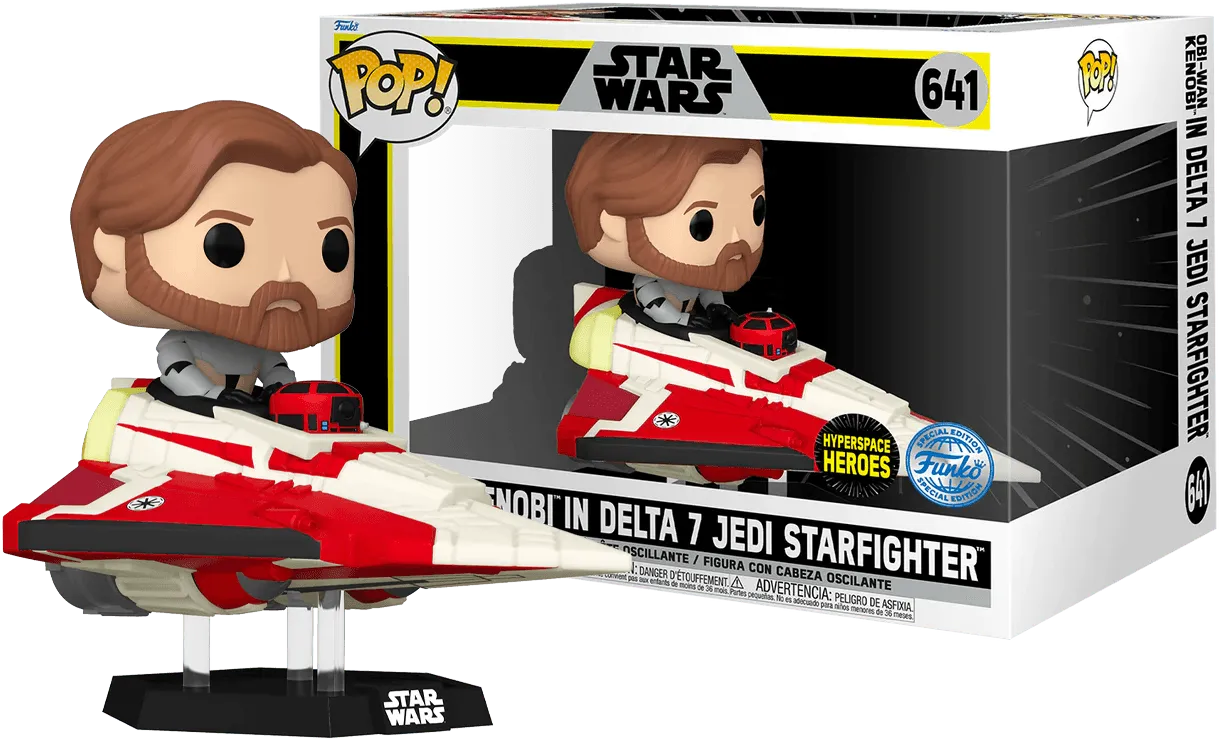 FUN73694 Star Wars: The Clone Wars - Obi-Wan in Delta 7 US Exclusive Pop! Ride [RS] - Funko - Titan Pop Culture