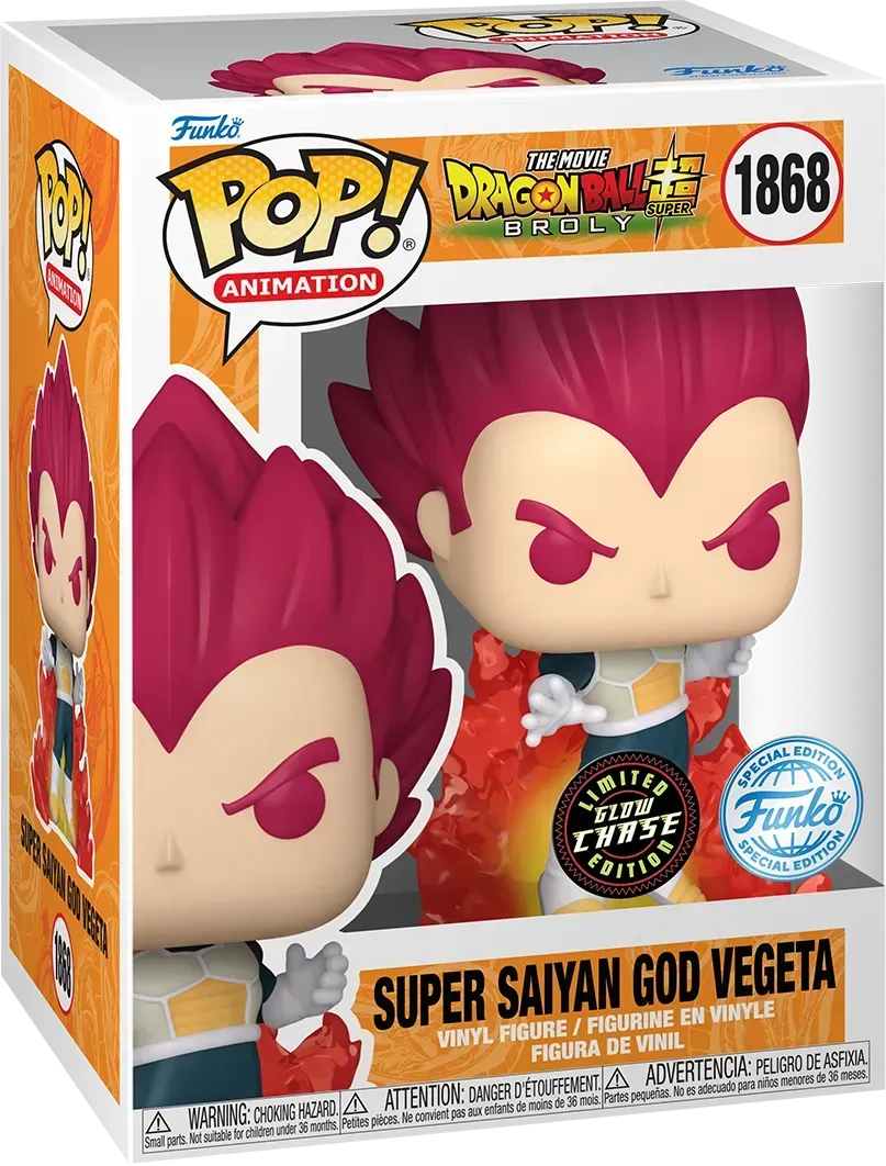 FUN73695 Dragon Ball Super: Broly - Super Saiyan God Vegeta (with chase) US Exclusive Pop! Vinyl [RS] - Funko - Titan Pop Culture