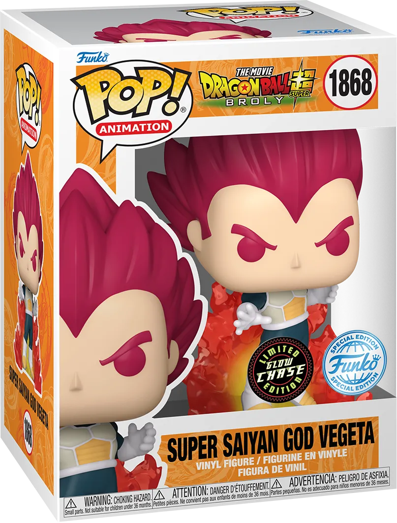 FUN73695 Dragon Ball Super: Broly - Super Saiyan God Vegeta (with chase) US Exclusive Pop! Vinyl [RS] - Funko - Titan Pop Culture