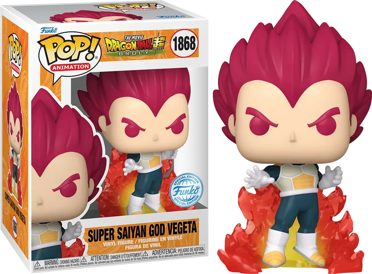 FUN73695 Dragon Ball Super: Broly - Super Saiyan God Vegeta (with chase) US Exclusive Pop! Vinyl [RS] - Funko - Titan Pop Culture