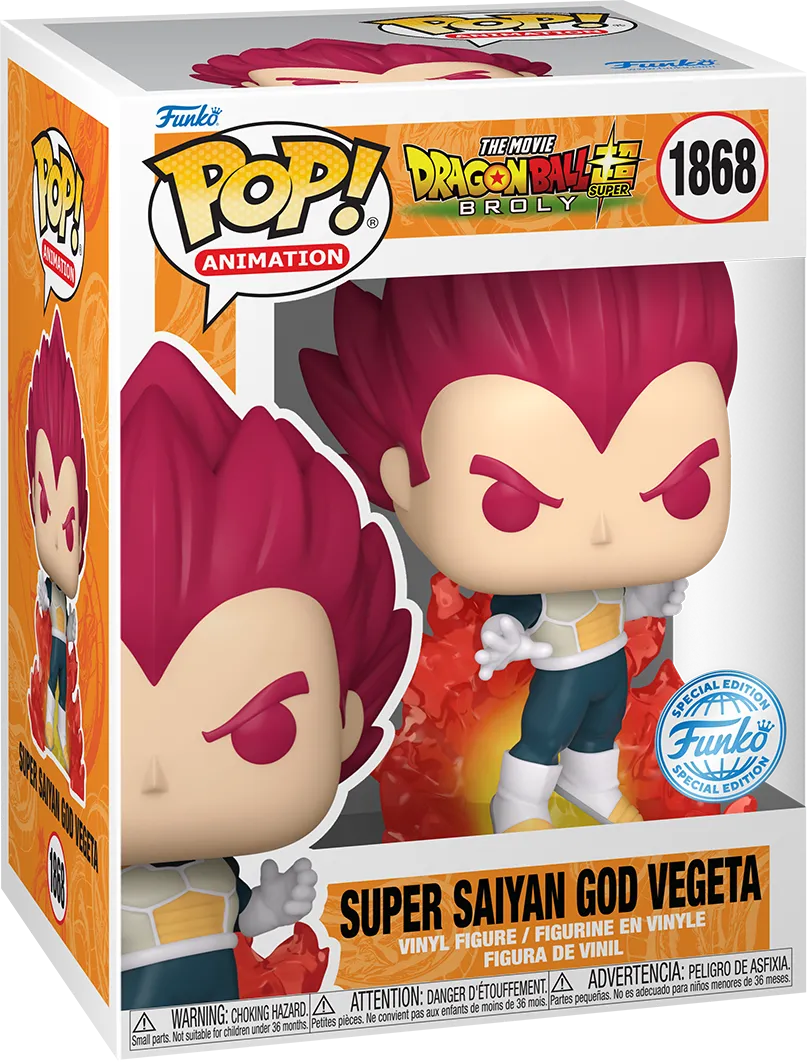 FUN73695 Dragon Ball Super: Broly - Super Saiyan God Vegeta (with chase) US Exclusive Pop! Vinyl [RS] - Funko - Titan Pop Culture