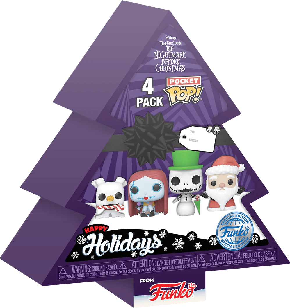 FUN73911 The Nightmare Before Christmas - Tree Holiday US Exclusive Pocket Pop! 4-Pack Box Set [RS] - Funko - Titan Pop Culture