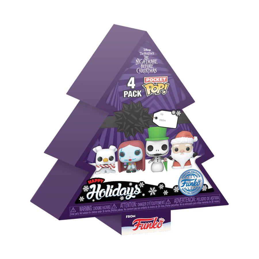 FUN73911 The Nightmare Before Christmas - Tree Holiday US Exclusive Pocket Pop! 4-Pack Box Set [RS] - Funko - Titan Pop Culture