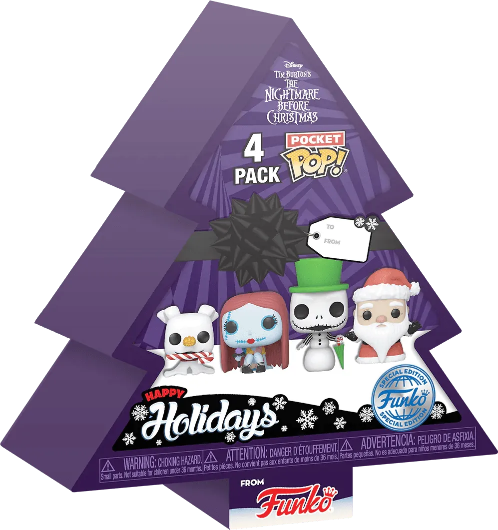 FUN73911 The Nightmare Before Christmas - Tree Holiday US Exclusive Pocket Pop! 4-Pack Box Set [RS] - Funko - Titan Pop Culture