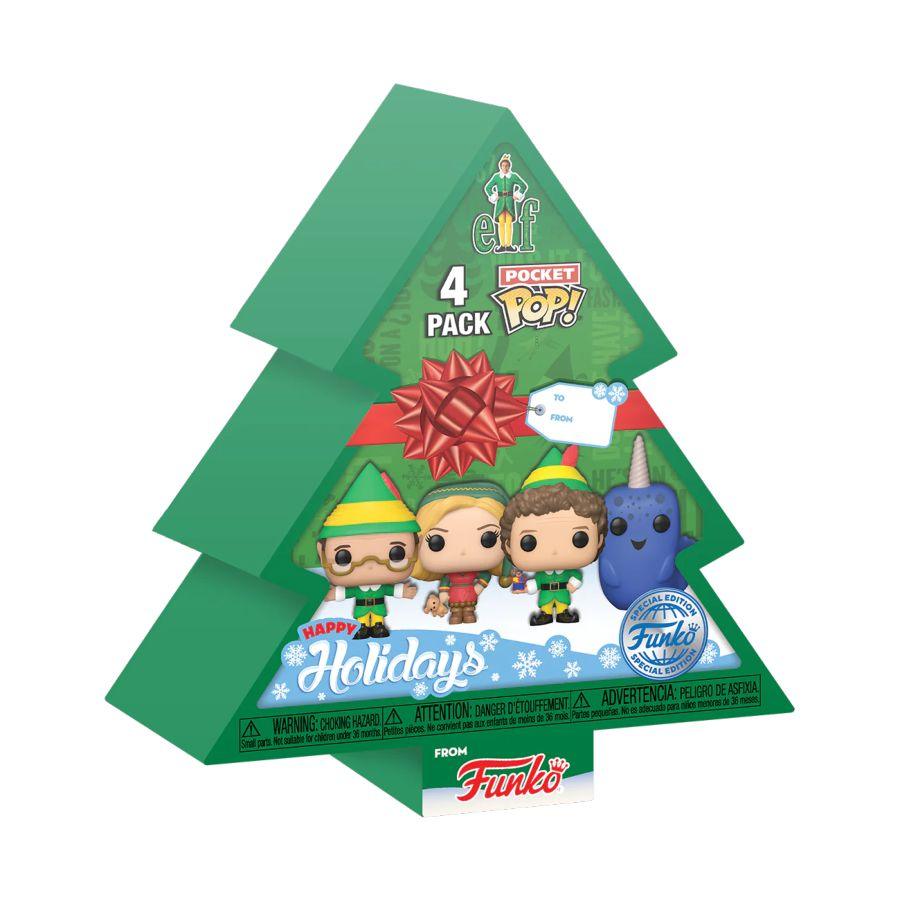 FUN73918 Elf - Tree Holiday US Exclusive Pocket Pop! 4-Pack Box Set [RS] - Funko - Titan Pop Culture