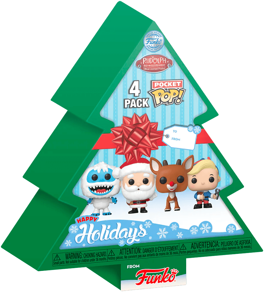 FUN73924 Rudolph - Tree Holiday US Exclusive Pocket Pop! 4-Pack Box Set [RS] - Funko - Titan Pop Culture
