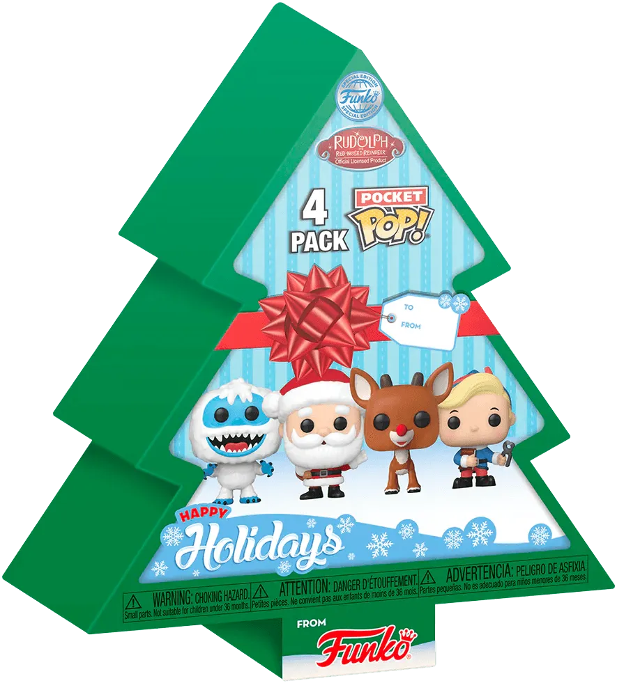 FUN73924 Rudolph - Tree Holiday US Exclusive Pocket Pop! 4-Pack Box Set [RS] - Funko - Titan Pop Culture