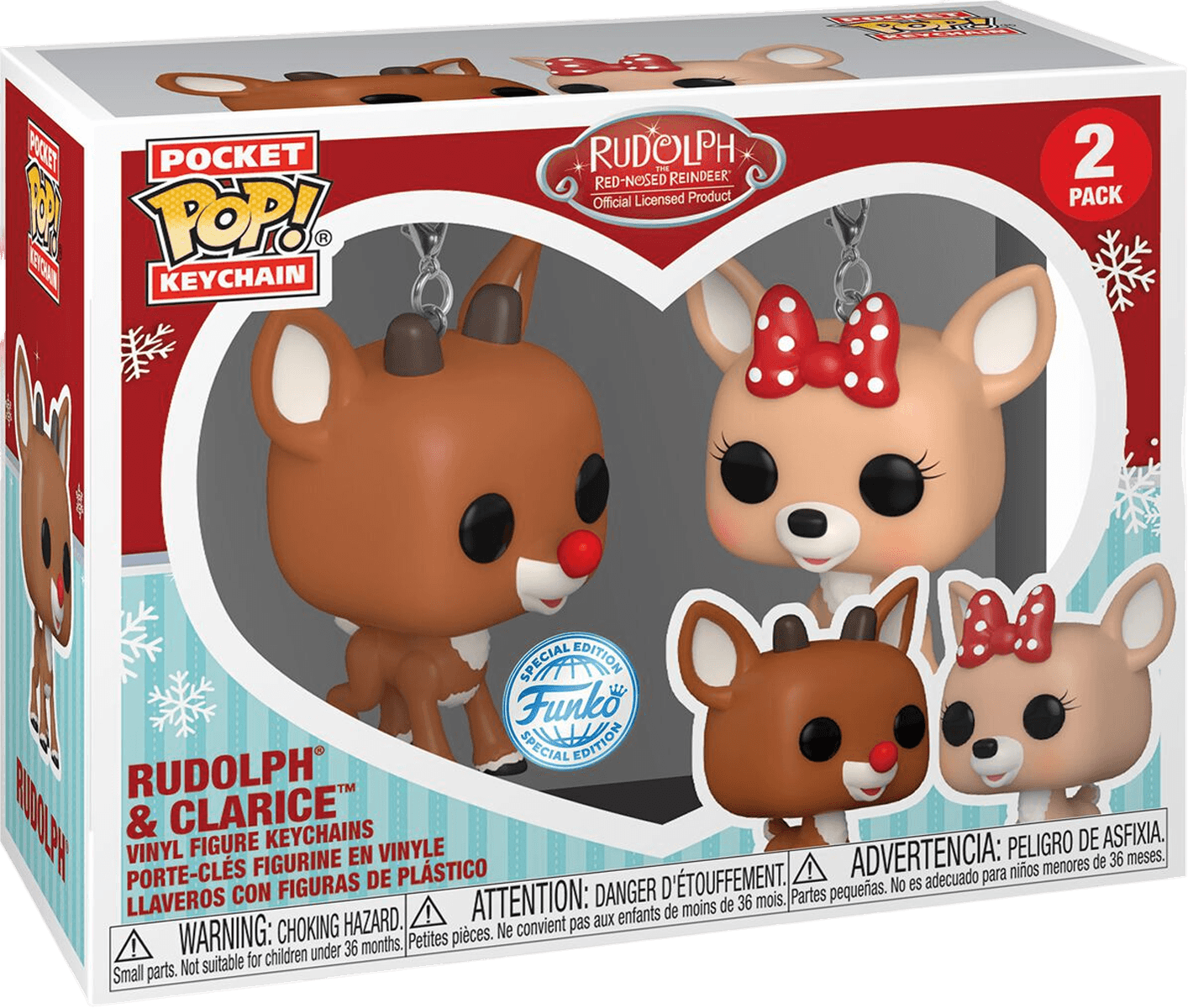 FUN73925 Rudolph - Rudolph & Clarice US Exclusive Pop! Keychain 2-Pack [RS] - Funko TBA - Titan Pop Culture