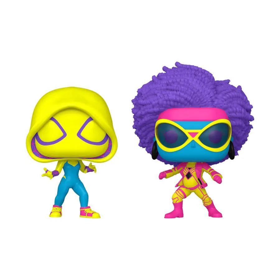 FUN73937 Spider-Man: Across the Spider-Verse - Spider-Gwen & Spider-Woman US Exclusive Blacklight Pop! 2-Pack [RS] - Funko - Titan Pop Culture