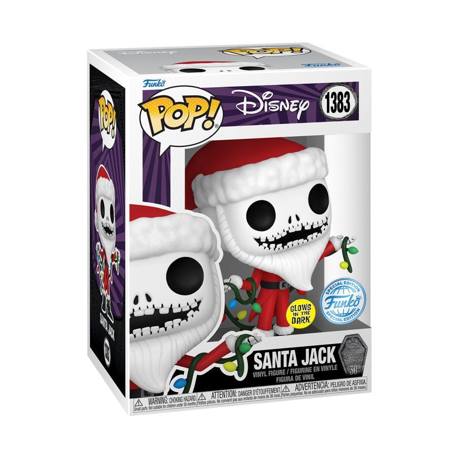 FUN73943 The Nightmare Before Christmas 30th Anniversary - Santa Jack US Exclusive Glow Pop! Vinyl [RS] - Funko - Titan Pop Culture