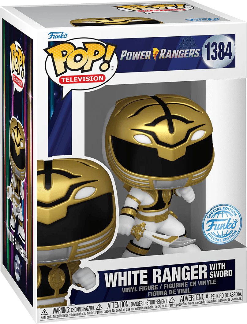 FUN73964 Power Rangers 30th Anniversary - White Ranger with Sword US Exclusive Pop! Vinyl [RS] - Funko - Titan Pop Culture