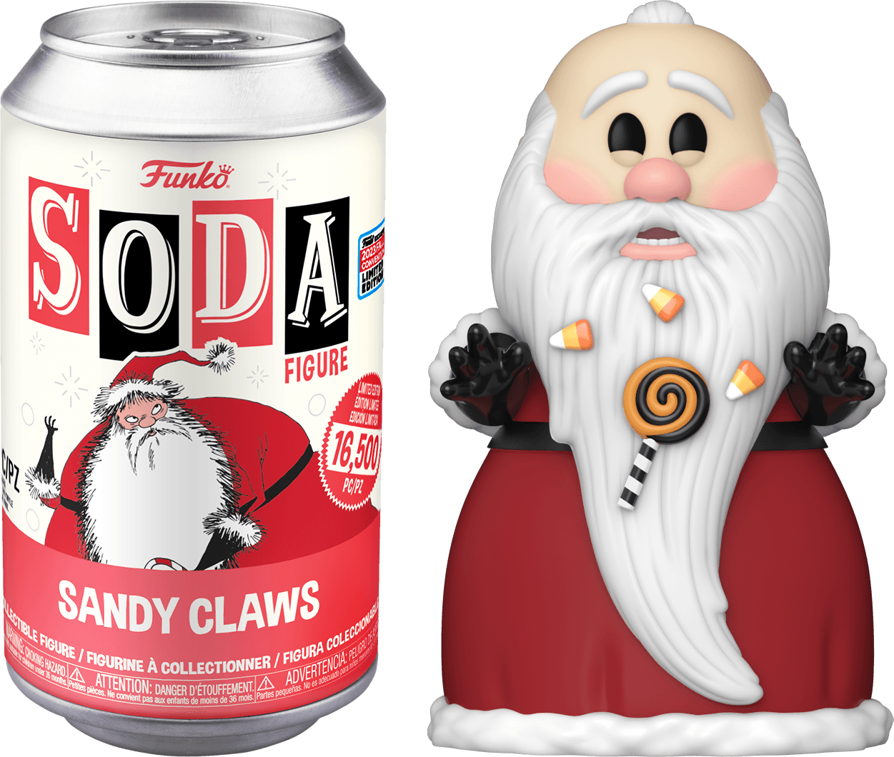 FUN74084 The Nightmare Before Christmas - Sandy Claws NYCC 2023 (with chase) US Exclusive Vinyl Soda [RS] - Funko - Titan Pop Culture