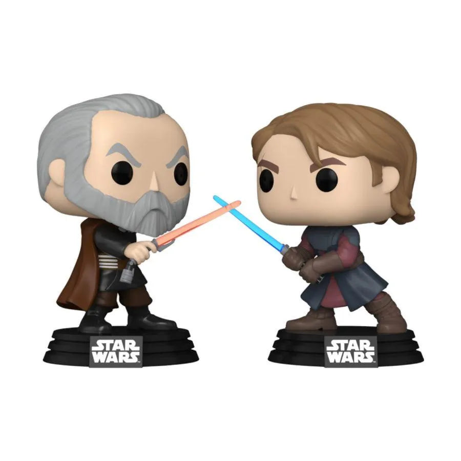 FUN74328 Star Wars: The Clone Wars - Anakin Skywalker Vs Count Dooku US Exclusive Pop! Vinyl 2-Pack [RS] - Funko - Titan Pop Culture