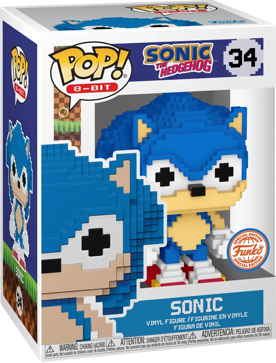 FUN74401 Sonic the Hedgehog - Sonic 8-Bit US Exclusive Pop! Vinyl [RS] - Funko - Titan Pop Culture