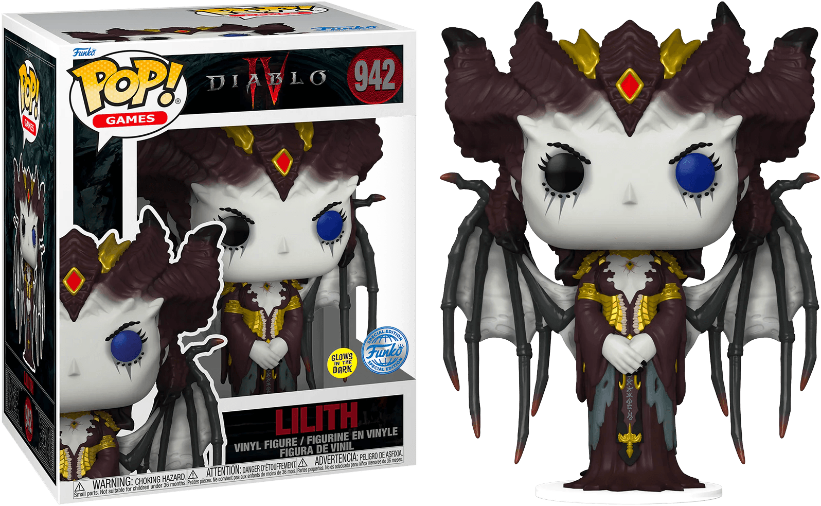 FUN74413 Diablo 4 - Lilith US Exclusive Glow 6" Pop! Vinyl [RS] - Funko - Titan Pop Culture