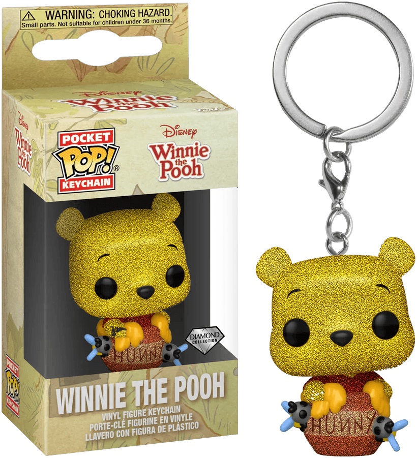 FUN74458 Winnie the Pooh - Winnie The Pooh US Exclusive Diamond Glitter Pop! Keychain [RS] - Funko - Titan Pop Culture