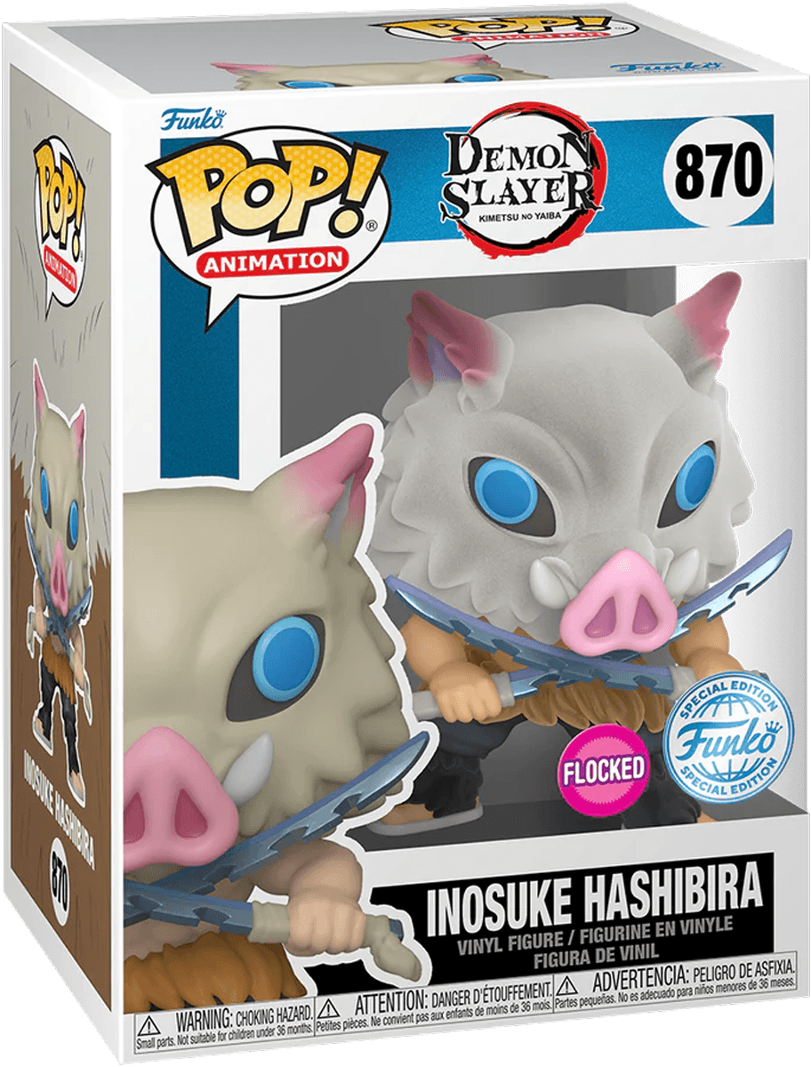 FUN74462 Demon Slayer - Inosuke Hashibira with Blades Crossed Flocked Pop! Vinyl [RS] - Funko - Titan Pop Culture