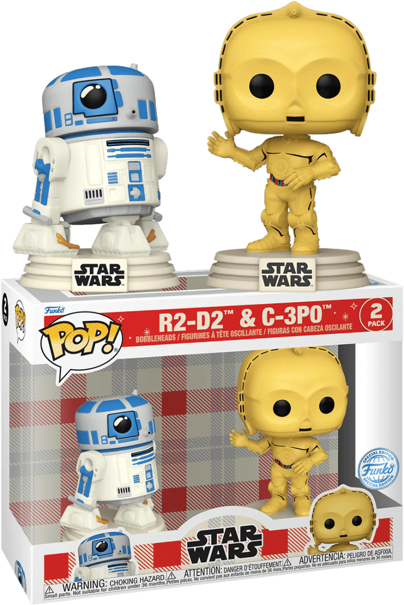 FUN74477 Star Wars: D100 - R2-D2 & C-3PO Retro Reimagined US Exclusive Pop! 2-Pack [RS] - Funko - Titan Pop Culture